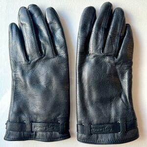 Guy Laroche ~ Rabbit fur leather gloves